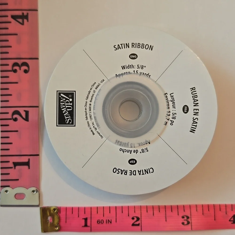 NWT Stampin' Up! Retired Chocolate Chip Satin Ribbon 5/8